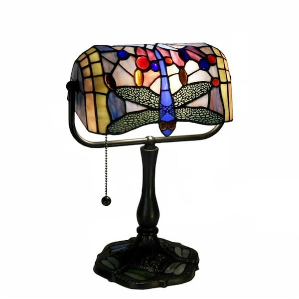 Warehouse Of Tiffany GB06-KS11B Dragonfly Banker Desk Lamp GB06+KS11B - main